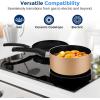 imageSereneLife Kitchenware Pots ampamp Pans Basic Kitchen Cookware Black NonStick Coating Inside Heat Resistant Lacquer 20Piece Set One Size GrayGold