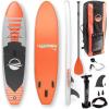 imageSereneLife UltraLight Inflatable Stand Up Paddle Board with Premium SUP Accessories  Extra Wide Stable Design with NonSlip EVA Deck Pad for Youth and Adults of All Skill Levels  275 lbs CapacityOrange