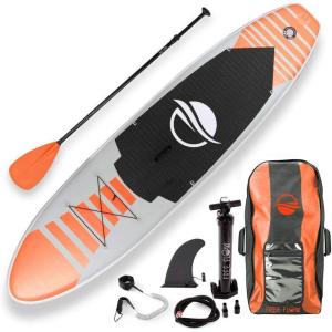 imageSereneLife UltraLight Inflatable Stand Up Paddle Board with Premium SUP Accessories  Extra Wide Stable Design with NonSlip EVA Deck Pad for Youth and Adults of All Skill Levels  275 lbs CapacityOrange