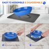 imageSereneLife Non Skid Pet Bowl Set  No Flip Dog Bowl Dog Spill Proof Mat Set  Interlocking Non Skid Pet Puppy Cat Dog Bowl with Mat  Twisty Dish FoodWater Bowl for Mess Free Feeding SLTDG66 BlueDefault Title