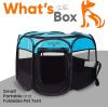 imageSereneLife OnTheGo Foldable Portable Pet Tent 8Panel Playpen for Dog ampamp Cat wFoodWater Bowl Mesh Exercise Puppy Playground Pet House Indoor ampamp Outdoor Travel ampamp Camping Pet Kennell Grey LargeGrey