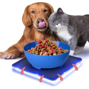 imageSereneLife Non Skid Pet Bowl Set  No Flip Dog Bowl Dog Spill Proof Mat Set  Interlocking Non Skid Pet Puppy Cat Dog Bowl with Mat  Twisty Dish FoodWater Bowl for Mess Free Feeding SLTDG66 BlueDefault Title