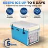 imageSereneLife UltraTough 2575 Quart Rotomolded Cooler Box Holds Upto 64 Cans Keeps Ice Up to 5 Days HeavyDuty Insulated Portable Ice Chest Box Ideal for Camping Beach Picnics Tailgating etcBlue