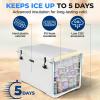 imageSereneLife UltraTough 2575 Quart Rotomolded Cooler Box Holds Upto 64 Cans Keeps Ice Up to 5 Days HeavyDuty Insulated Portable Ice Chest Box Ideal for Camping Beach Picnics Tailgating etcWhite