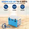 imageSereneLife UltraTough 2575 Quart Rotomolded Cooler Box Holds Upto 64 Cans Keeps Ice Up to 5 Days HeavyDuty Insulated Portable Ice Chest Box Ideal for Camping Beach Picnics Tailgating etcBlue