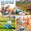 imageSereneLife UltraTough 2575 Quart Rotomolded Cooler Box Holds Upto 64 Cans Keeps Ice Up to 5 Days HeavyDuty Insulated Portable Ice Chest Box Ideal for Camping Beach Picnics Tailgating etcBlue