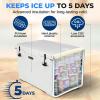 imageSereneLife UltraTough 2575 Quart Rotomolded Cooler Box Holds Upto 64 Cans Keeps Ice Up to 5 Days HeavyDuty Insulated Portable Ice Chest Box Ideal for Camping Beach Picnics Tailgating etcWhite