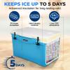 imageSereneLife UltraTough 2575 Quart Rotomolded Cooler Box Holds Upto 64 Cans Keeps Ice Up to 5 Days HeavyDuty Insulated Portable Ice Chest Box Ideal for Camping Beach Picnics Tailgating etcBlue