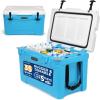 imageSereneLife UltraTough 2575 Quart Rotomolded Cooler Box Holds Upto 64 Cans Keeps Ice Up to 5 Days HeavyDuty Insulated Portable Ice Chest Box Ideal for Camping Beach Picnics Tailgating etcBlue
