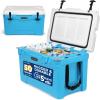 imageSereneLife UltraTough 2575 Quart Rotomolded Cooler Box Holds Upto 64 Cans Keeps Ice Up to 5 Days HeavyDuty Insulated Portable Ice Chest Box Ideal for Camping Beach Picnics Tailgating etcBlue