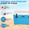 imageSereneLife UltraTough 2575 Quart Rotomolded Cooler Box Holds Upto 64 Cans Keeps Ice Up to 5 Days HeavyDuty Insulated Portable Ice Chest Box Ideal for Camping Beach Picnics Tailgating etcBlue