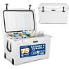 imageSereneLife UltraTough 2575 Quart Rotomolded Cooler Box Holds Upto 64 Cans Keeps Ice Up to 5 Days HeavyDuty Insulated Portable Ice Chest Box Ideal for Camping Beach Picnics Tailgating etcWhite