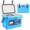 imageSereneLife UltraTough 2575 Quart Rotomolded Cooler Box Holds Upto 64 Cans Keeps Ice Up to 5 Days HeavyDuty Insulated Portable Ice Chest Box Ideal for Camping Beach Picnics Tailgating etcBlue