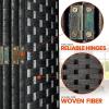 imageSereneLife 4Panel Folding Room Divider Woven Fiber Privacy Screen Portable Partition for Room Separation Lightweight Decorative Screen for Living Room Office Porch and Dressing Area 71 x 18