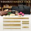 imageSereneLife Bamboo Massage Sticks Warmer Set  Portable Electric Massager Kit with Digital Temperature Controller Heating Bag 8 Massage SticksBlack