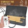 imageSereneLife Bamboo Massage Sticks Warmer Set  Portable Electric Massager Kit with Digital Temperature Controller Heating Bag 8 Massage SticksBlack