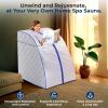 imageSereneLife Portable Infrared Sauna for Home Compact Sauna Tent with Heated Foot Pad ampamp Chair Full Body Personal Spa with Remote Control Easy Setup ampamp Storage 140F Max Heat 40quot x 33quot Silver