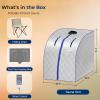 imageSereneLife Portable Infrared Sauna for Home Compact Sauna Tent with Heated Foot Pad ampamp Chair Full Body Personal Spa with Remote Control Easy Setup ampamp Storage 140F Max Heat 40quot x 33quot Silver