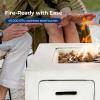imageSereneLife Propane Fire Pit Table  40000 BTU Outdoor Firepit WeatherResistant with Stainless Steel Burner Adjustable Flame ETL Certified Protective Cover 30 x 30 x 236 Inches