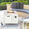 imageSereneLife Propane Fire Pit Table  40000 BTU Outdoor Firepit WeatherResistant with Stainless Steel Burner Adjustable Flame ETL Certified Protective Cover 30 x 30 x 236 Inches