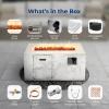 imageSereneLife Propane Gas Fire Pit Table 50000 BTU Square Outdoor Firepit with Stainless Steel Burner Adjustable Flame Lava Rocks ampamp WeatherResistant Cover for Backyard Patio Garden 42quotx20quotx236quot