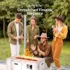 imageSereneLife Propane Gas Fire Pit Table 50000 BTU Square Outdoor Firepit with Stainless Steel Burner Adjustable Flame Lava Rocks ampamp WeatherResistant Cover for Backyard Patio Garden 42quotx20quotx236quot