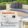 imageSereneLife Propane Gas Fire Pit Table 50000 BTU Square Outdoor Firepit with Stainless Steel Burner Adjustable Flame Lava Rocks ampamp WeatherResistant Cover for Backyard Patio Garden 42quotx20quotx236quot