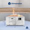 imageSereneLife Propane Gas Fire Pit Table 50000 BTU Square Outdoor Firepit with Stainless Steel Burner Adjustable Flame Lava Rocks ampamp WeatherResistant Cover for Backyard Patio Garden 42quotx20quotx236quot