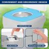 imageSereneLife RV Toilet  Small Camp Toilet with Foot Pedal and a Hand Sprayer LeakProof Odorless SoftClose Lid Compact WaterSaving Design Quick Installation Perfect for RVs Trailers and BoatsCamping Toilet
