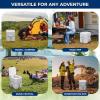 imageSereneLife RV Toilet  Small Camp Toilet with Foot Pedal and a Hand Sprayer LeakProof Odorless SoftClose Lid Compact WaterSaving Design Quick Installation Perfect for RVs Trailers and BoatsCamping Toilet