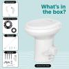 imageSereneLife RV Toilet  Small Camp Toilet with Foot Pedal and a Hand Sprayer LeakProof Odorless SoftClose Lid Compact WaterSaving Design Quick Installation Perfect for RVs Trailers and BoatsRV Toilet