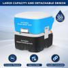 imageSereneLife RV Toilet  Small Camp Toilet with Foot Pedal and a Hand Sprayer LeakProof Odorless SoftClose Lid Compact WaterSaving Design Quick Installation Perfect for RVs Trailers and BoatsCamping Toilet
