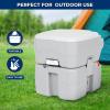 imageSereneLife RV Toilet  Small Camp Toilet with Foot Pedal and a Hand Sprayer LeakProof Odorless SoftClose Lid Compact WaterSaving Design Quick Installation Perfect for RVs Trailers and BoatsCamping Toilet