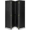 imageSereneLife 4Panel Folding Room Divider Woven Fiber Privacy Screen Portable Partition for Room Separation Lightweight Decorative Screen for Living Room Office Porch and Dressing Area 71 x 18