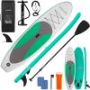 imageSereneLife Inflatable 10 Stand Up Paddle Board with 32 Wide Platform  NonSlip EVA Deck DropStitch Construction 3Piece Aluminum Paddle Safety Leash Removable Fin ampamp Backpack  275 lbs Capacity
