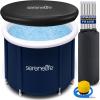 imageSereneLife Inflatable Insulated Cold Plunge Tub  Cold Plunge Relaxation Pod for Athletes One Person Ice Bath Tub with Lid with 78 Gallons Capacity Black