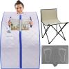 imageSereneLife Portable Infrared Sauna for Home Compact Sauna Tent with Heated Foot Pad ampamp Chair Full Body Personal Spa with Remote Control Easy Setup ampamp Storage 140F Max Heat 40quot x 33quot Silver