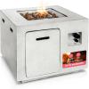imageSereneLife Propane Fire Pit Table  40000 BTU Outdoor Firepit WeatherResistant with Stainless Steel Burner Adjustable Flame ETL Certified Protective Cover 30 x 30 x 236 Inches