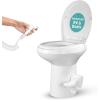 imageSereneLife RV Toilet  Small Camp Toilet with Foot Pedal and a Hand Sprayer LeakProof Odorless SoftClose Lid Compact WaterSaving Design Quick Installation Perfect for RVs Trailers and BoatsRV Toilet