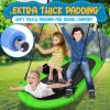 imageSereneLife Outdoor Spinner Saucer Tree SwingHanging Tree Oval Shaped Flying Saucer wRope StrapsCushion Padded Metal FramePolyester Fabric Seatfor Kids ampamp AdultSereneLife SLSOVSWNG55GR GreenGreen