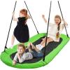 imageSereneLife Outdoor Spinner Saucer Tree SwingHanging Tree Oval Shaped Flying Saucer wRope StrapsCushion Padded Metal FramePolyester Fabric Seatfor Kids ampamp AdultSereneLife SLSOVSWNG55GR GreenGreen