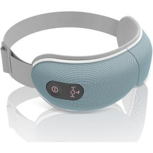 imageSereneLife Eye Massager with Heat  Rechargeable Smart Stress Relief Therapy Folding Massage Visor Mask WAdjustable Headband Acupressure Pneumatic Air Pressure Timer Hot Compress