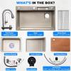 imageSereneLife Stainless Steel Kitchen Sink  Undermount ampamp DropIn Installation 13 Gauge ampamp 30quotL x 18quotW x 9quotH IN  Includes Faucet Drain Rack Strainer Basket Cutting Board ampamp Cup Washer  BlackGray