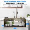 imageSereneLife Stainless Steel Kitchen Sink  Undermount ampamp DropIn Installation 13 Gauge ampamp 30quotL x 18quotW x 9quotH IN  Includes Faucet Drain Rack Strainer Basket Cutting Board ampamp Cup Washer  BlackGray