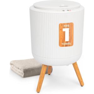 imageSereneLife Freestanding Towel Warmer Bucket  18quot Hot Towel Warmer with Legs for Bathroom ampamp Spa 12L Capacity BuiltIn Timer Aroma Discs ampamp LED Indicator Fits One Bath Towel or Robe Gray