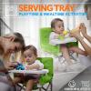 imageSerene Life Baby Seat Booster Space Saver Toddler Booster Seat  Portable Pop and open Sit Folding Booster Feeding Chair  Safety BeltFood TrayTravel Bag  SereneLife SLBS66 Grey 6 Piece SetLight Green