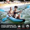 imageSereneLife 2 Person Inflatable Kayak  Double Kayak with Aluminum Paddles Repair Kit  Lightweight Portable Adult Kayaks with HighOutput Pump  Durable Vinyl Kayak for Lake Mild River  Aqua