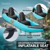 imageSereneLife 2 Person Inflatable Kayak  Double Kayak with Aluminum Paddles Repair Kit  Lightweight Portable Adult Kayaks with HighOutput Pump  Durable Vinyl Kayak for Lake Mild River  Aqua