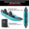 imageSereneLife 2 Person Inflatable Kayak  Double Kayak with Aluminum Paddles Repair Kit  Lightweight Portable Adult Kayaks with HighOutput Pump  Durable Vinyl Kayak for Lake Mild River  Aqua