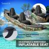 imageSereneLife Inflatable 2Person Kayak Lightweight Portable Kayak for Adults with Aluminum Paddles Pump Adjustable Seats Durable PVC 660lb Capacity Carry Bag ampamp Repair Kit Included Camo